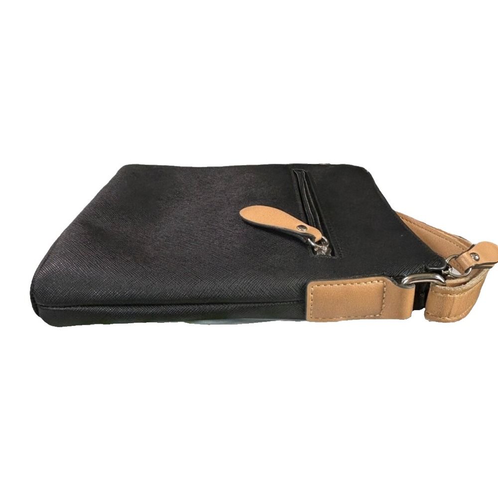 Giani Bernini Purse Womens 9'x9'x2' Crossbody Bag Black Tan Faux Leather Handbag - Picture 5 of 15